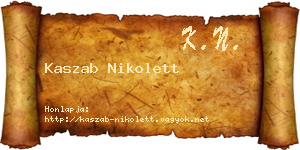 Kaszab Nikolett névjegykártya